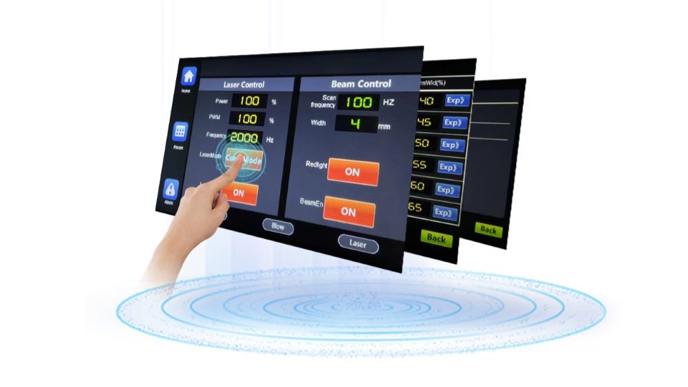 Fiber laser welder display